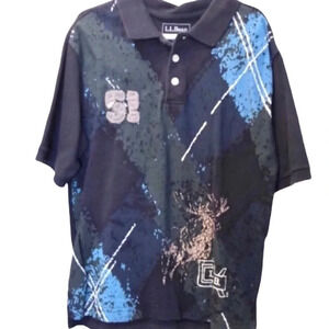 LL BEAN EUC BOYS NAVY POLO SHIRT TOP GOLF SUMMER FALL CASUAL SHIRT SHIRTS SZ 8